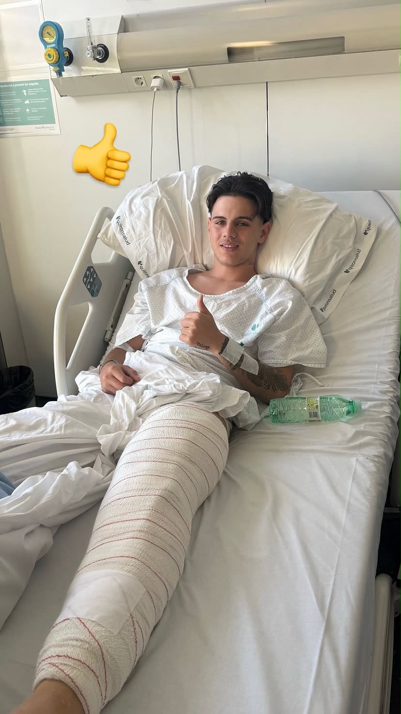 Fran García, en el hospital durante su proceso de recuperación.