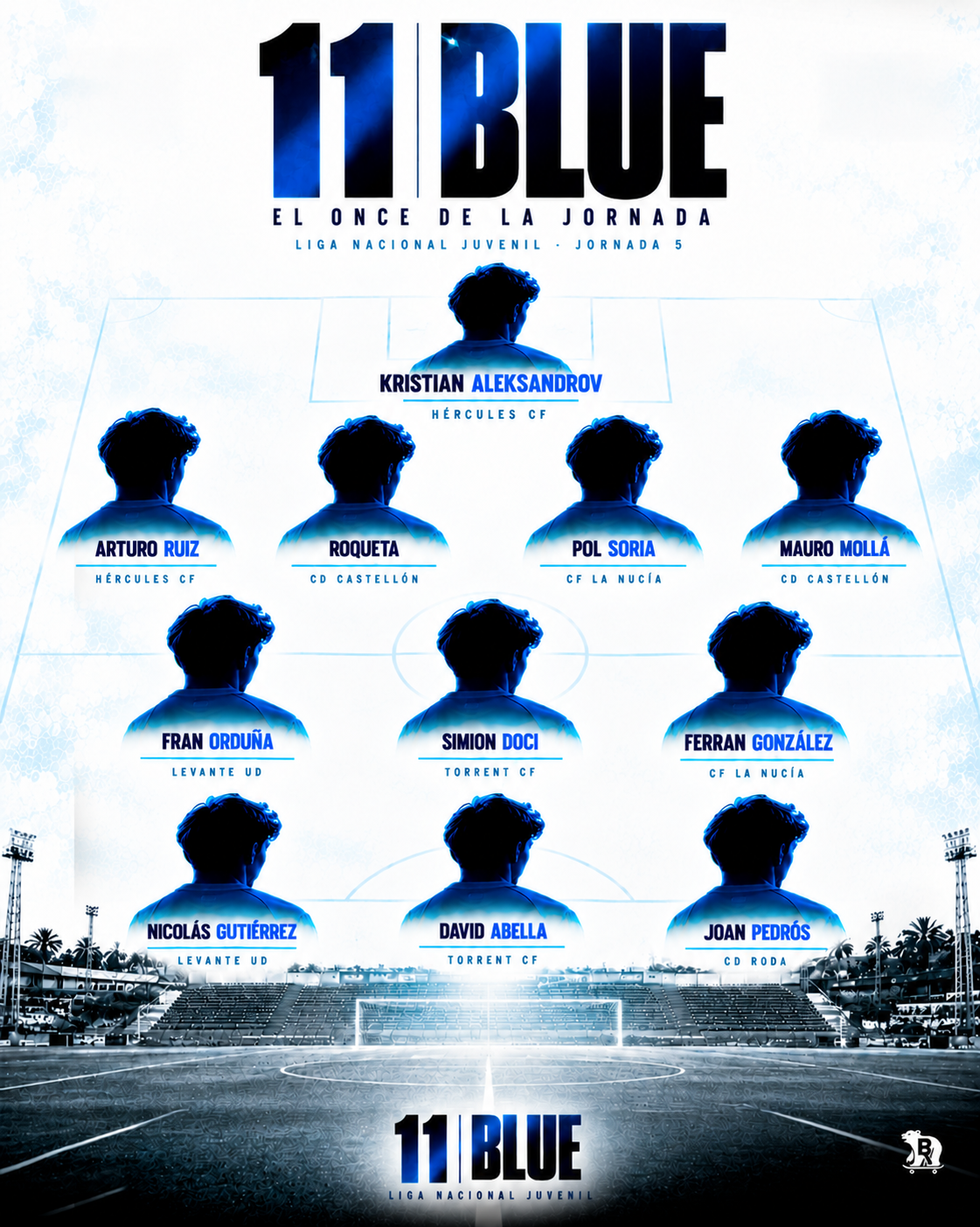 Creatividad oficial 11 BLUE de la Jornada 5 de Liga Nacional Juvenil 2026/27