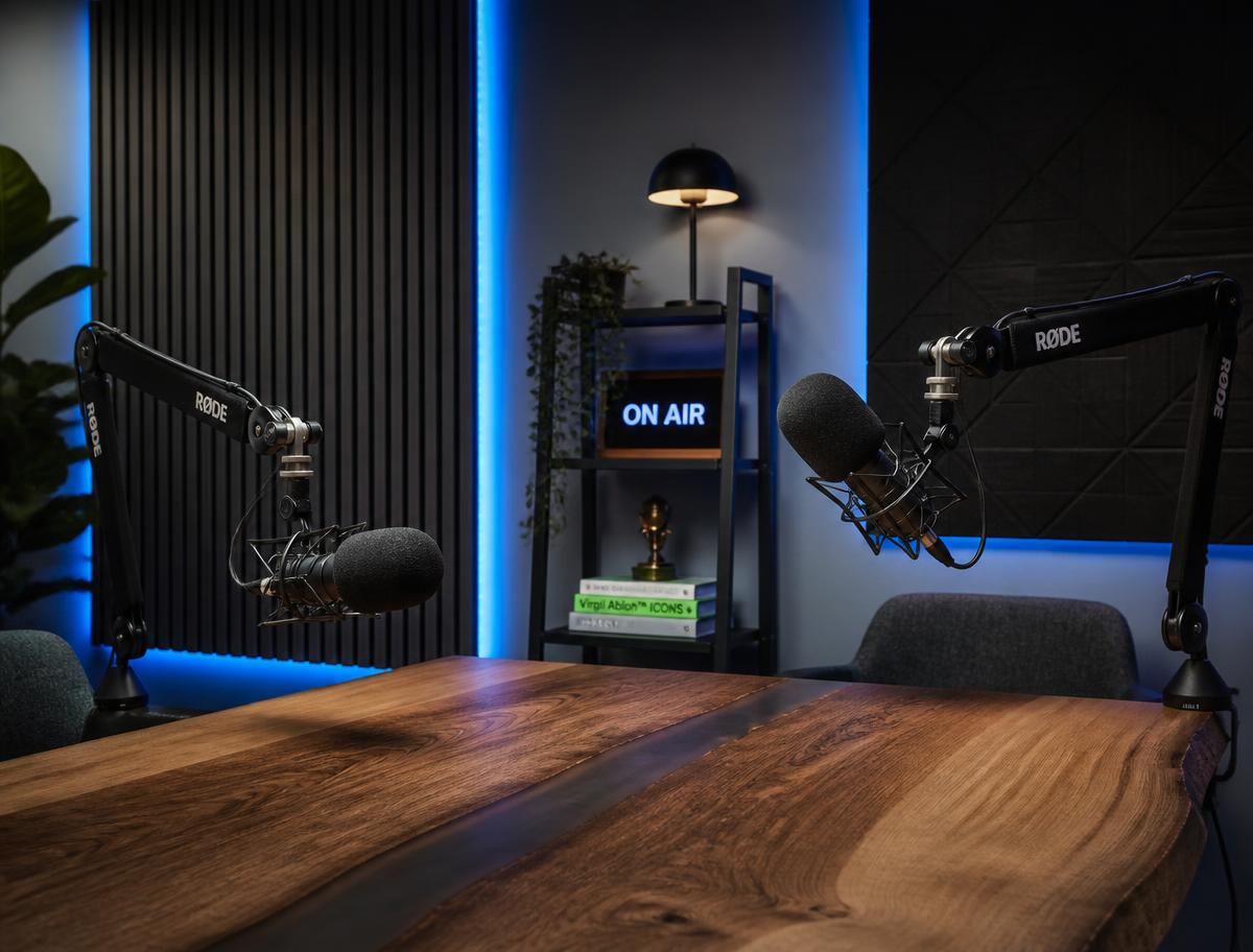 Estudio del podcast de Blue Visual Media